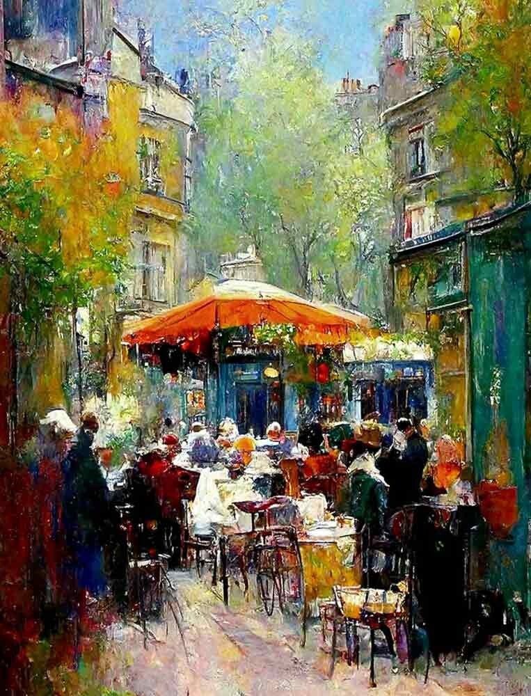 Paris Cafe Accent & Decor Tile Andrea Haase Landscape Art OB-HAA1707AT