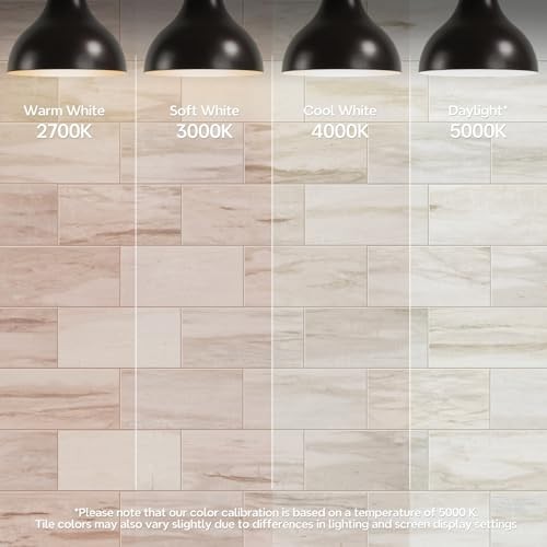 Vamos Tile 100-Piece Peel and Stick Subway Backsplash Tiles 3×6 PVC