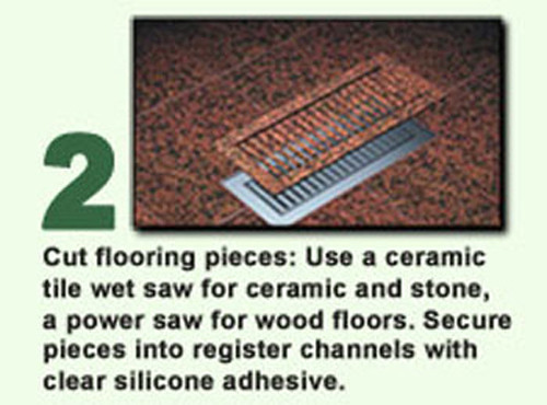 Chameleon Hard Surface Floor Vent Registers for Tile Hardwood &Laminate floors