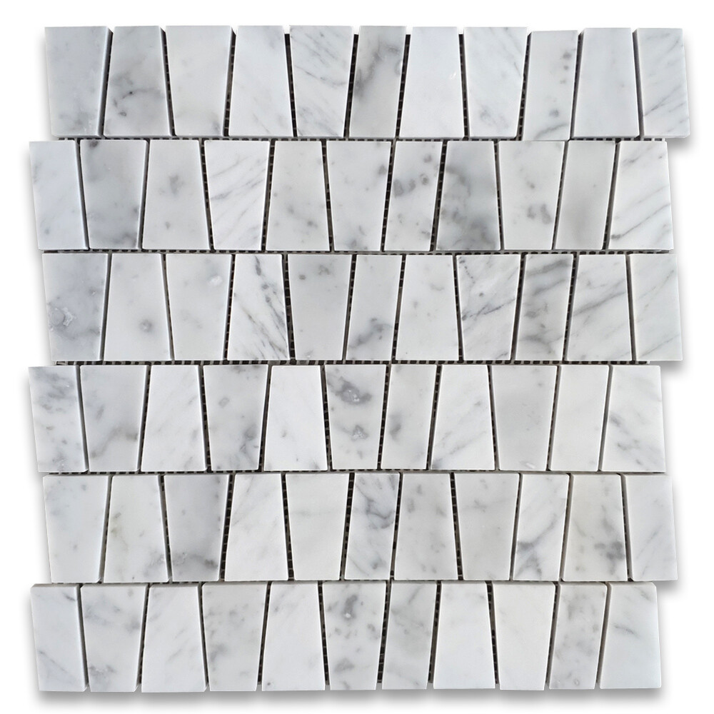 C2AXP Carrara White Marble Trapezoid Trapazloidal Wall Floor Tile Polished