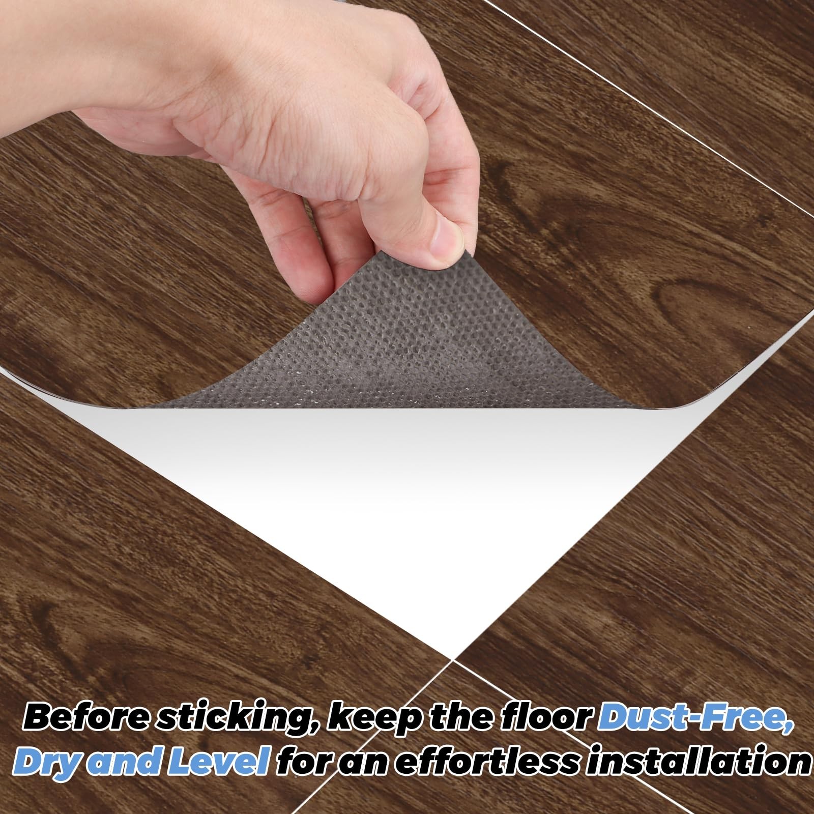 AKOLAFE 40 Sheet Vinyl Flooring 12 x 12 Peel and Stick Floor Tile Waterproof Dar