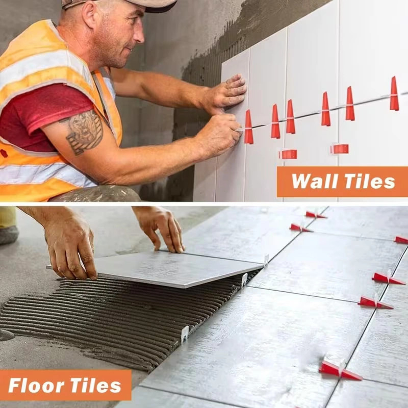 Tile Leveling System with Tile Plier, Tile Spacers Clips and Reusable Wedges