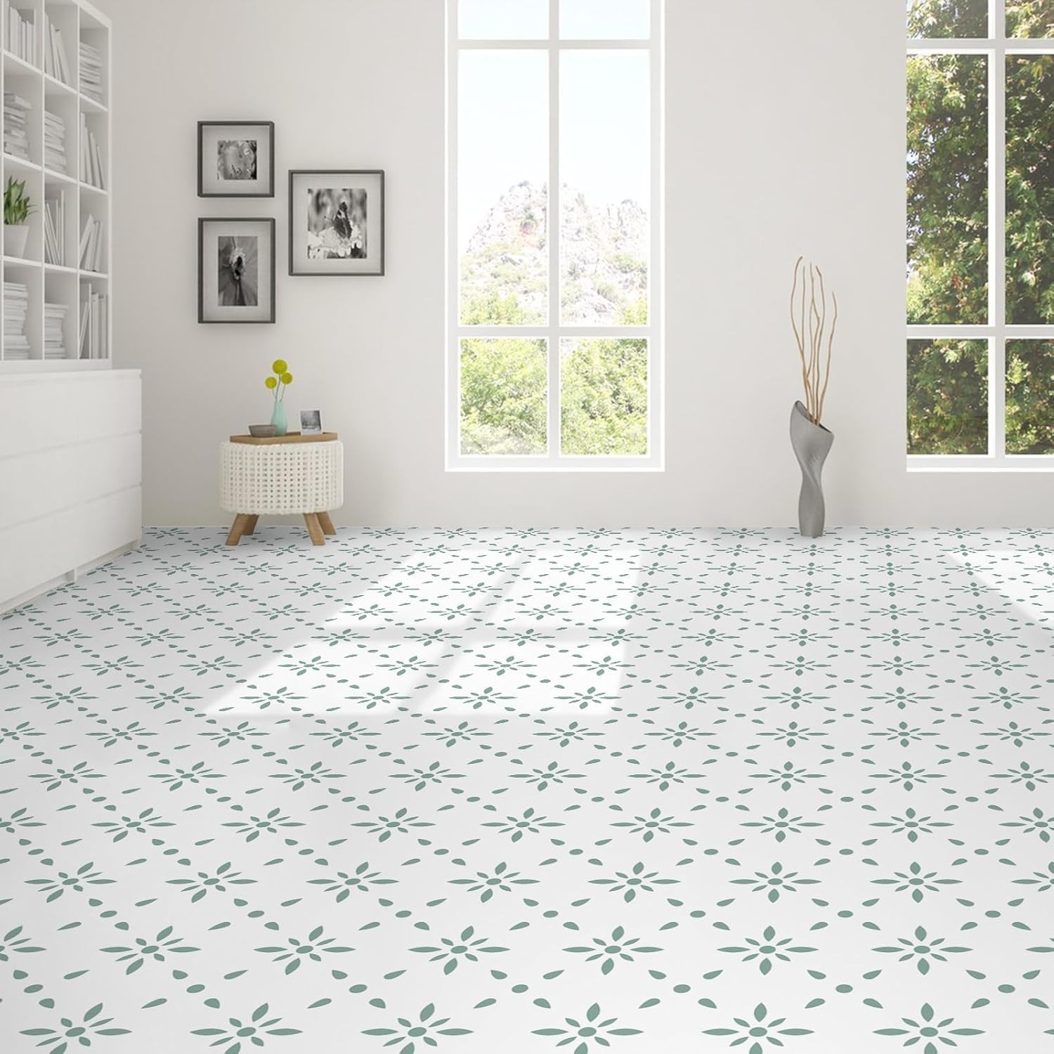 Peel & Stick Floor Tile Stickers Vinyl Flooring for Kitchen Bathroom Pet Hous…