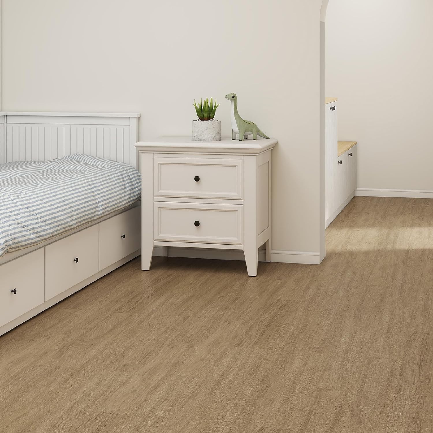 Modern Vinyl Floor Planks Self Adhesive Residential Waterproof Wood Pack 6x