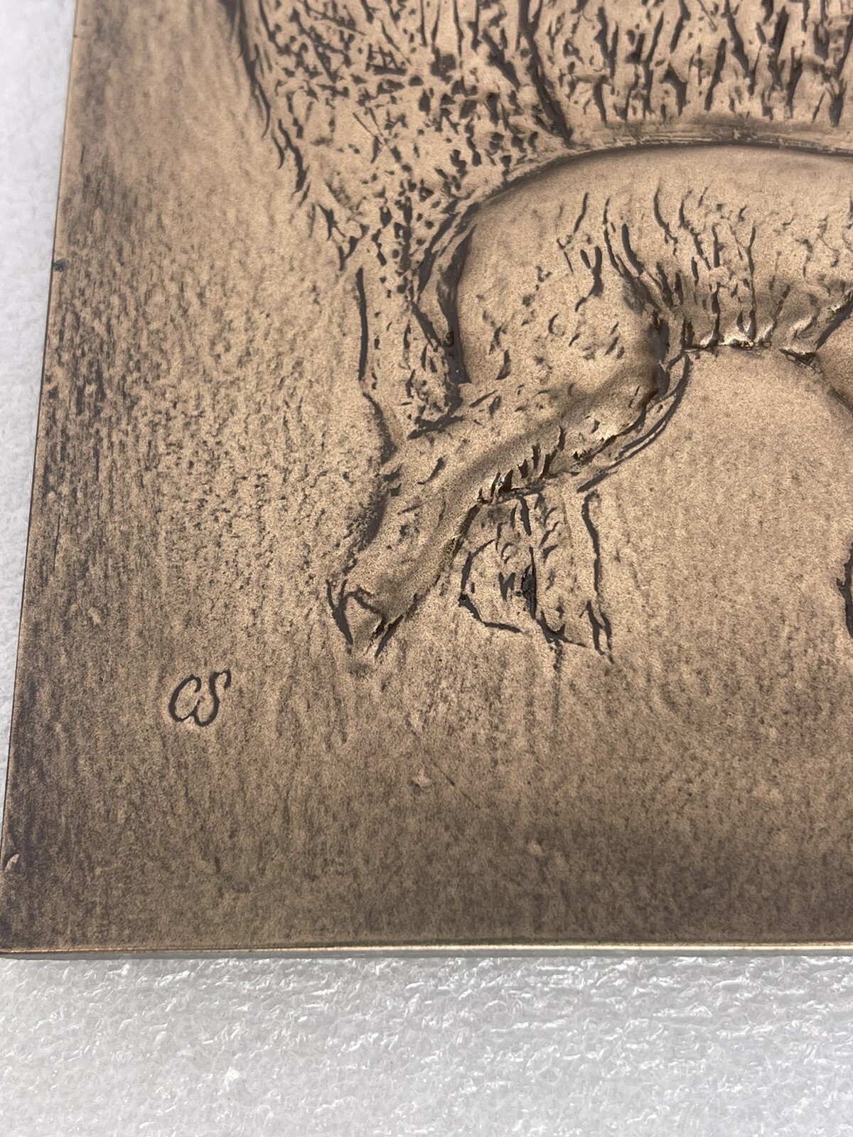 Lamb and Ewe 3D Relief Decorative Accent Tile Copper Glaze Kitchen Wall Décor 6″