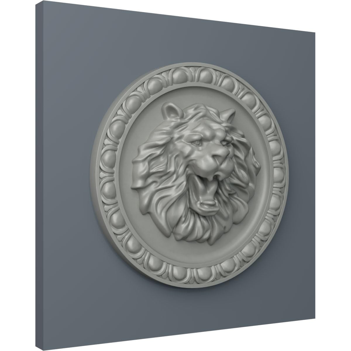 Primed ROS08X08LI Lion Rosette Decorative Applique Hardware 7 3/4×2 Inch