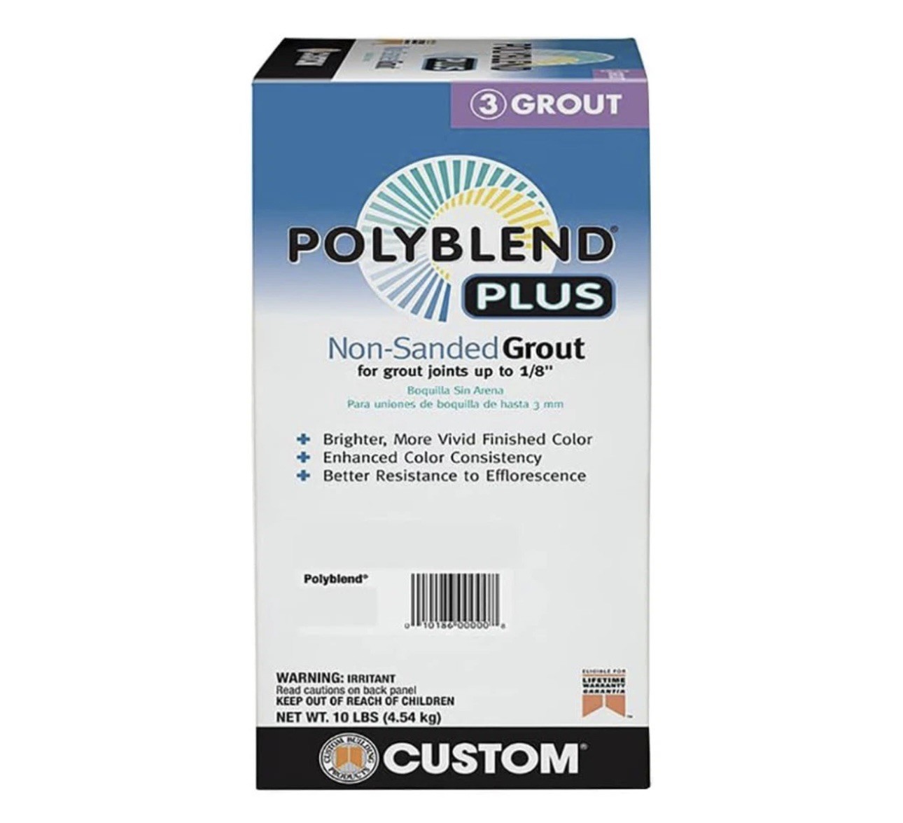Custom Polyblend Plus Non-Sanded Grout – #165 Delorean Grey – 10 lb