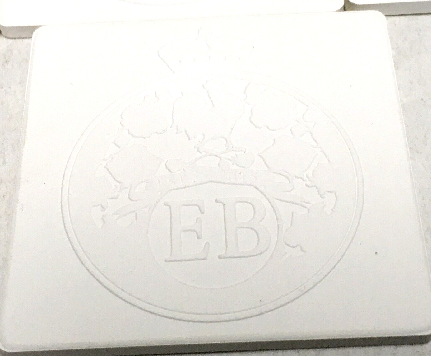 EB FLORALS WHITE SQUARE CERAMIC TILES 2″ X 2″ ~ 10 PCS IN BOX / ITALY