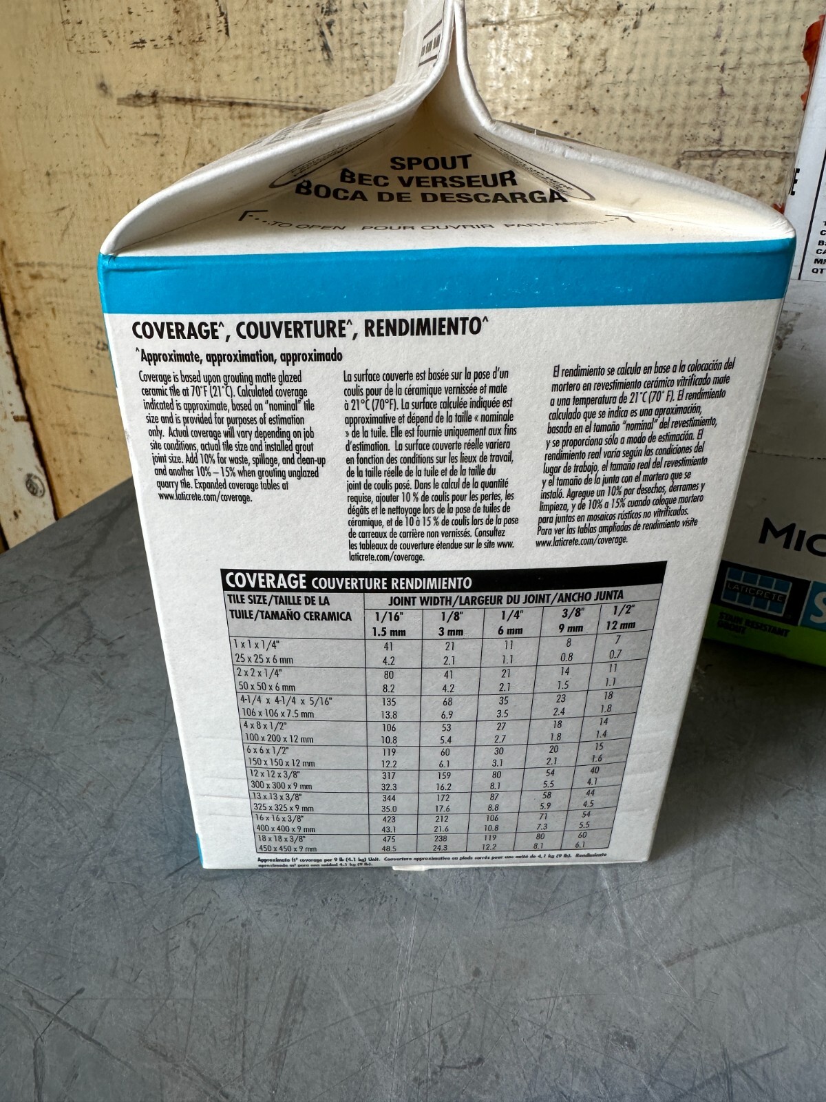 Laticrete Spectralock Grout Part C Powder Full Unit 9 lb Stain Res. Light Pewter