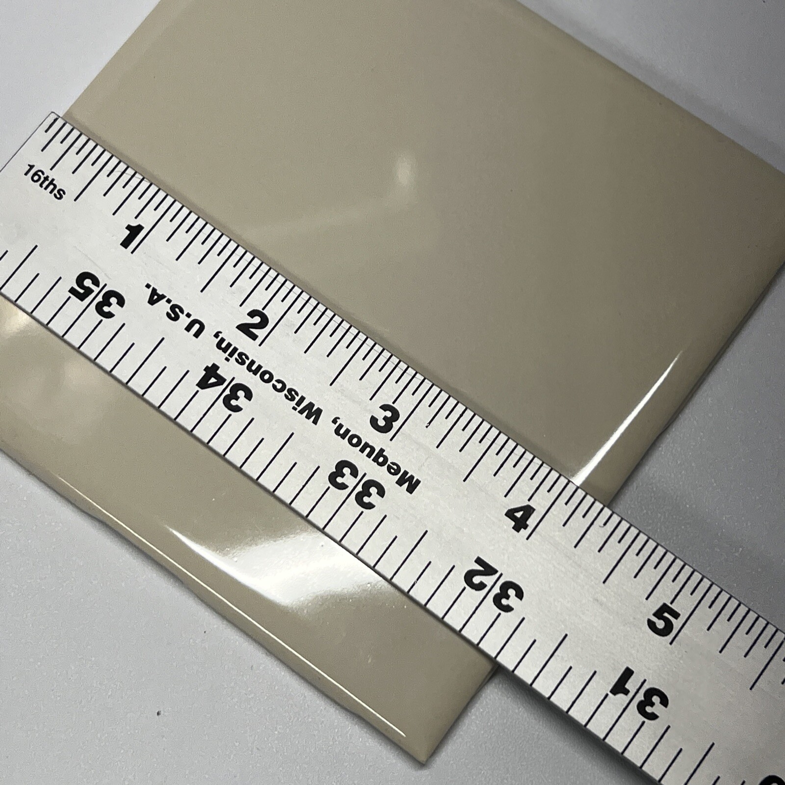 Light Tan Ceramic Tile 4 1/4 Vintage FT Mid Century Modern 4×4 Oyster White