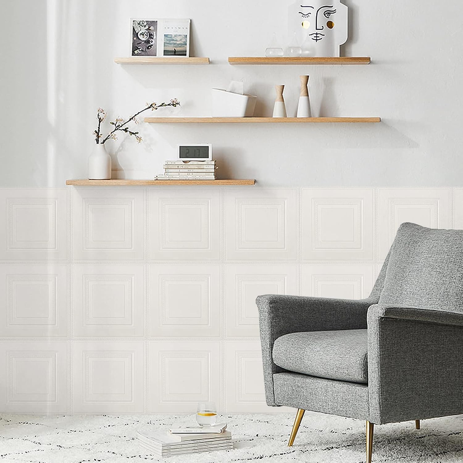 Ceiling Tiles, 16 Pack, Covered 21 Sq.Ft, Glue-up Ceil Tile Foam, Ceiling Til…
