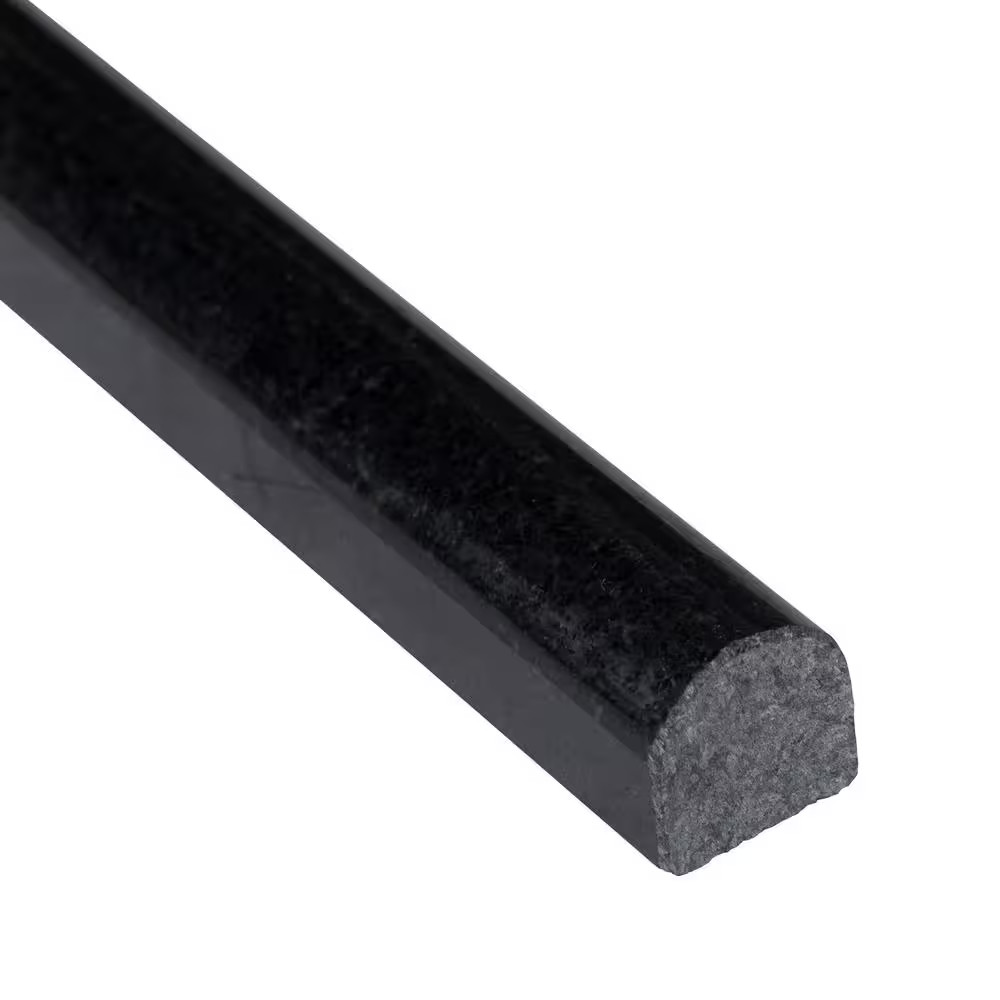 Absolute Black Pencil Molding 3/4 In. X 12 In. Polished Granite Wall Tile (1 Lin