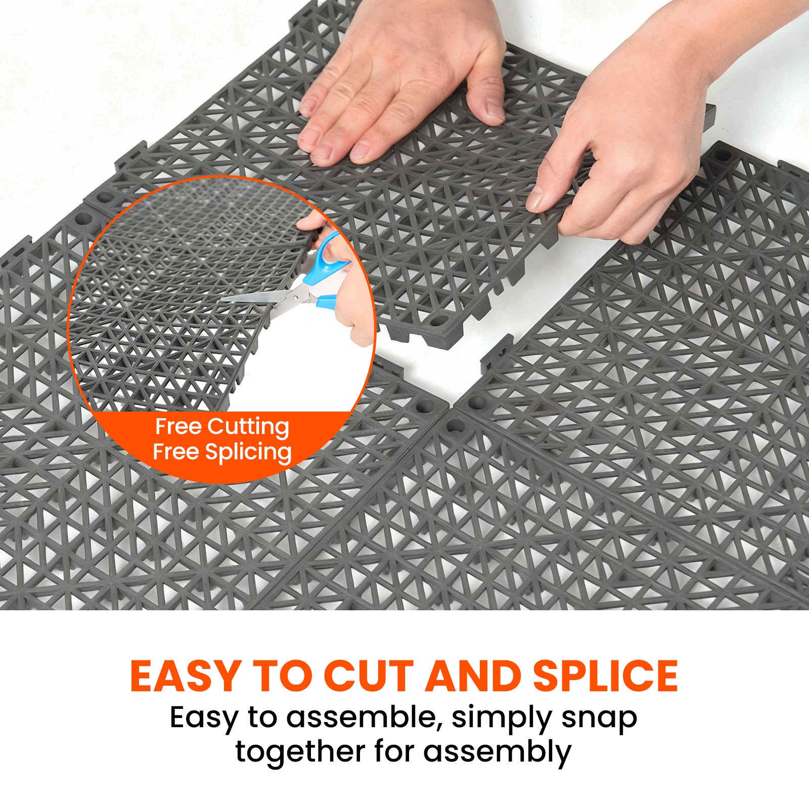 NAIZEA Interlocking Tile Drainage Tiles 12″x12″ Splicing Floor Tiles 24/36/50PCS
