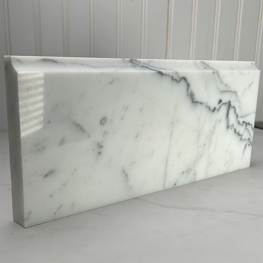 L12P Statuary White Marble 5×12 Baseboard Trim Molding Polished