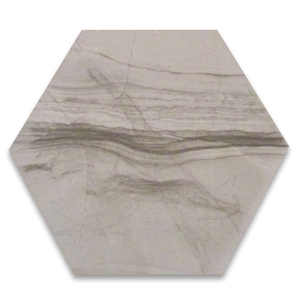 Y36P 6″ Hexagon Athens Grey Marble Haisa Dark Wall & Floor Tile Polished