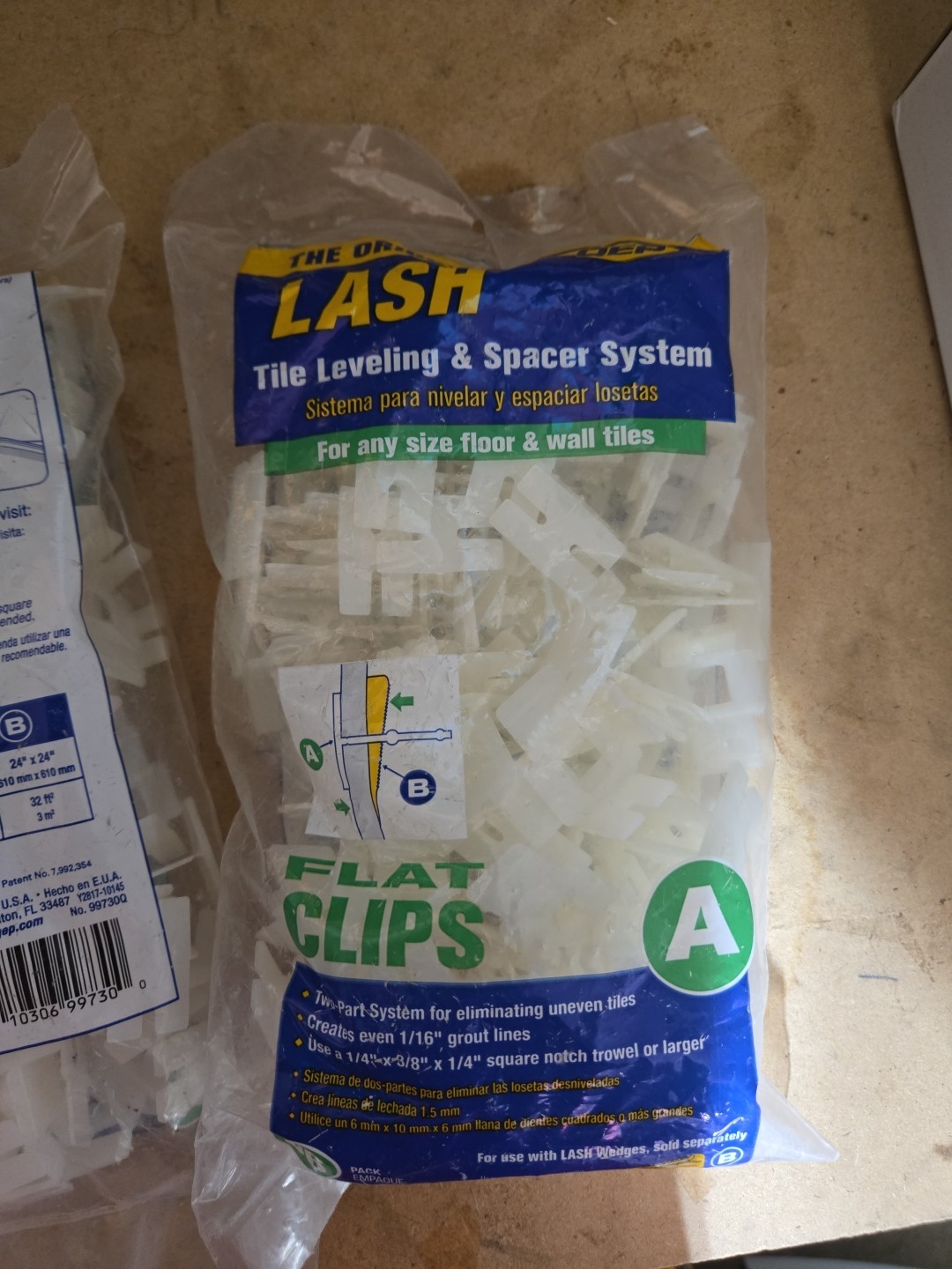 X3 ORIGINAL LASH QEP 96(288)Count Tile Leveling Clips 1/16″ Grout Lines NEW