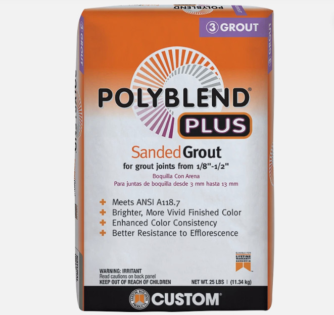 PolyBlend Plus Sanded Grout – 25 lbs – Arctic White