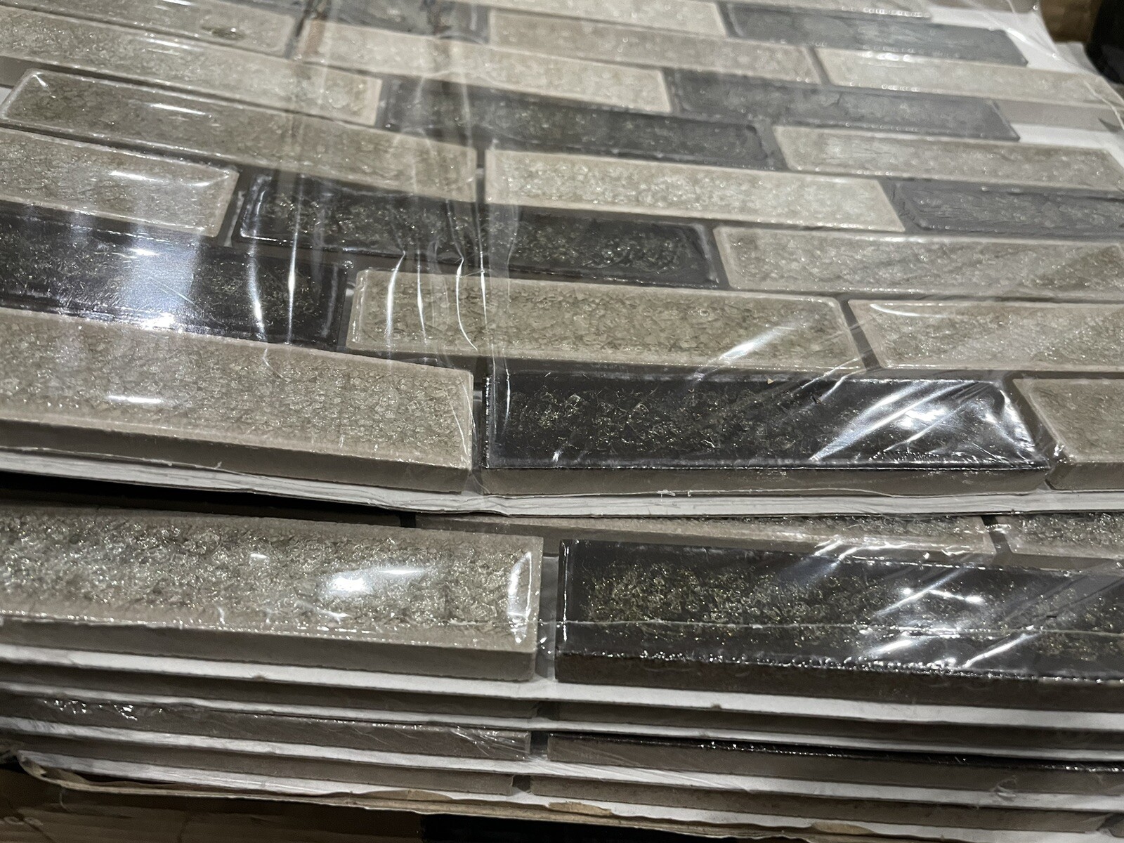 9X (sheets)12”x12”x8mm Glossy Glass Floor And Wall Tile (1sqft)EA