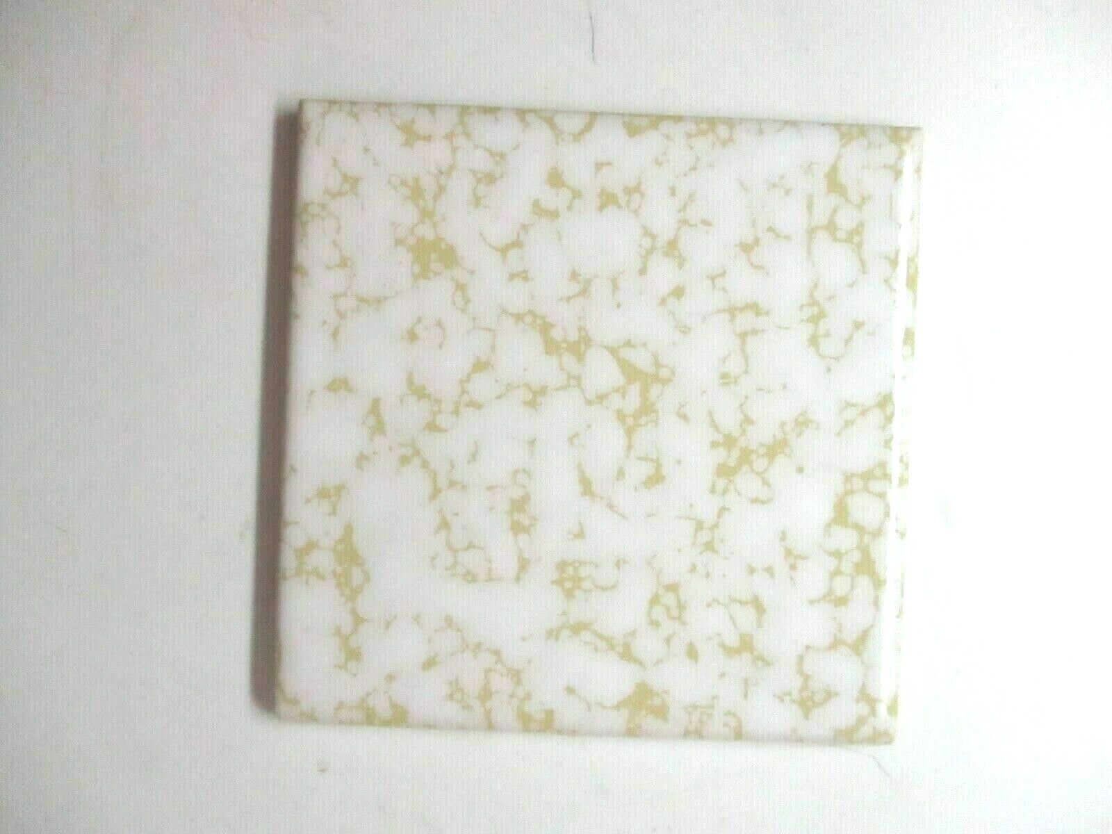 1 Wall Tile CGSC USA Ceramic 4-1/4 Bullnose Mustard Yellow Dapple Beige Wrinkled