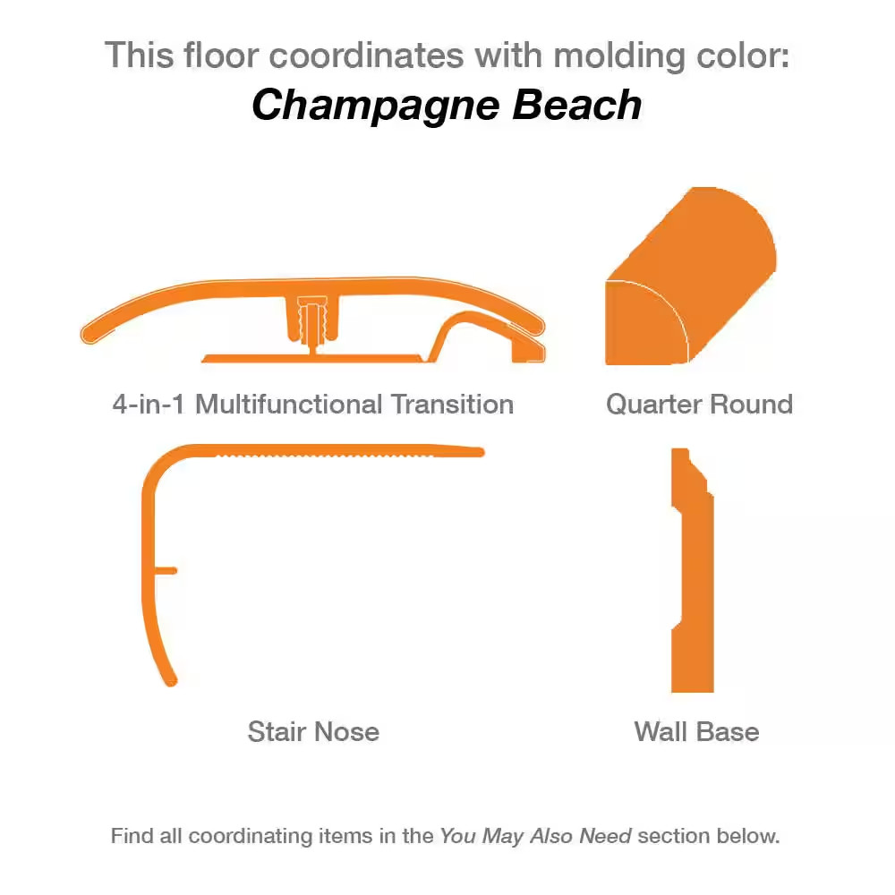Champagne Beach Wood 30 MIL X 8.7 In. W X 48 In. L Click Lock Waterproof Luxury