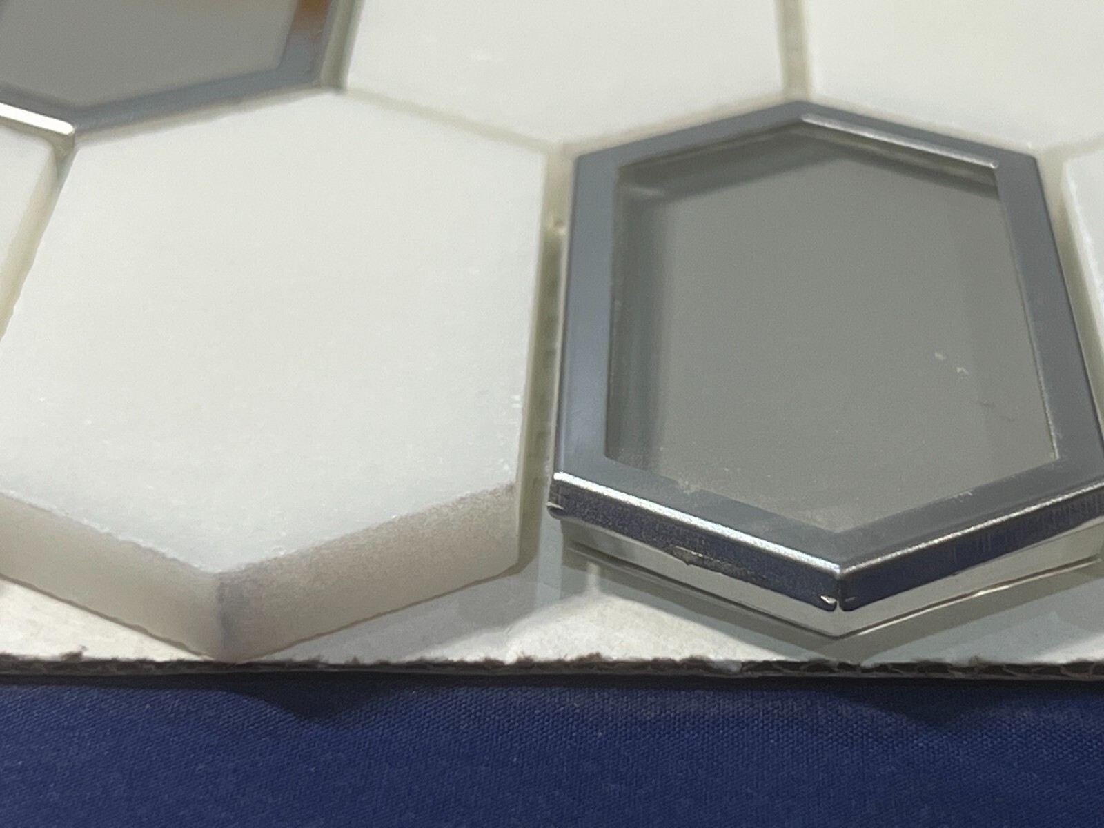 S12 White/Grey/Silver Marble Glass Hexagon Mosaic Tile Kitchen Bathroom Polished