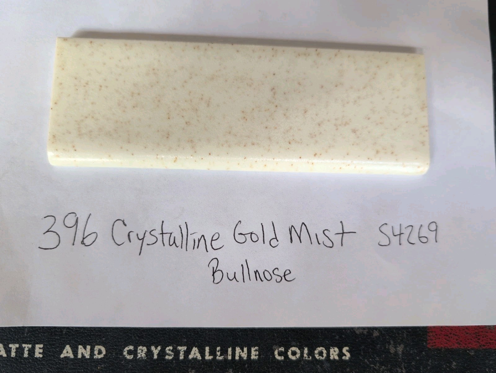 2 pcs American Olean Crystalline 396 Gold Mist Ceramic Tile 2×6 Bullnose S4269