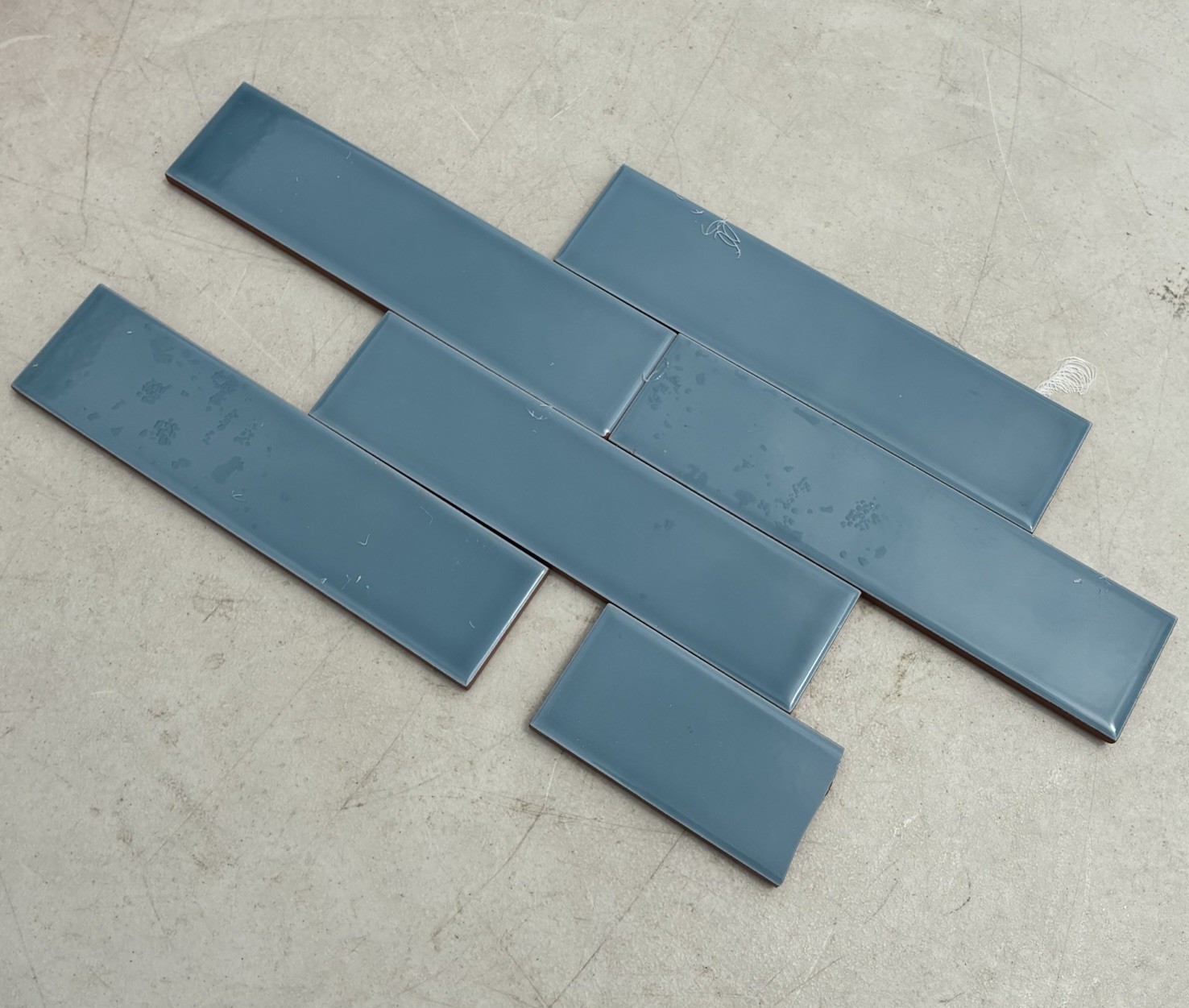 2×8 Denim Blue Turquoise Glossy Porcelain Tile Wall Subway Bath Kitchen 1PC