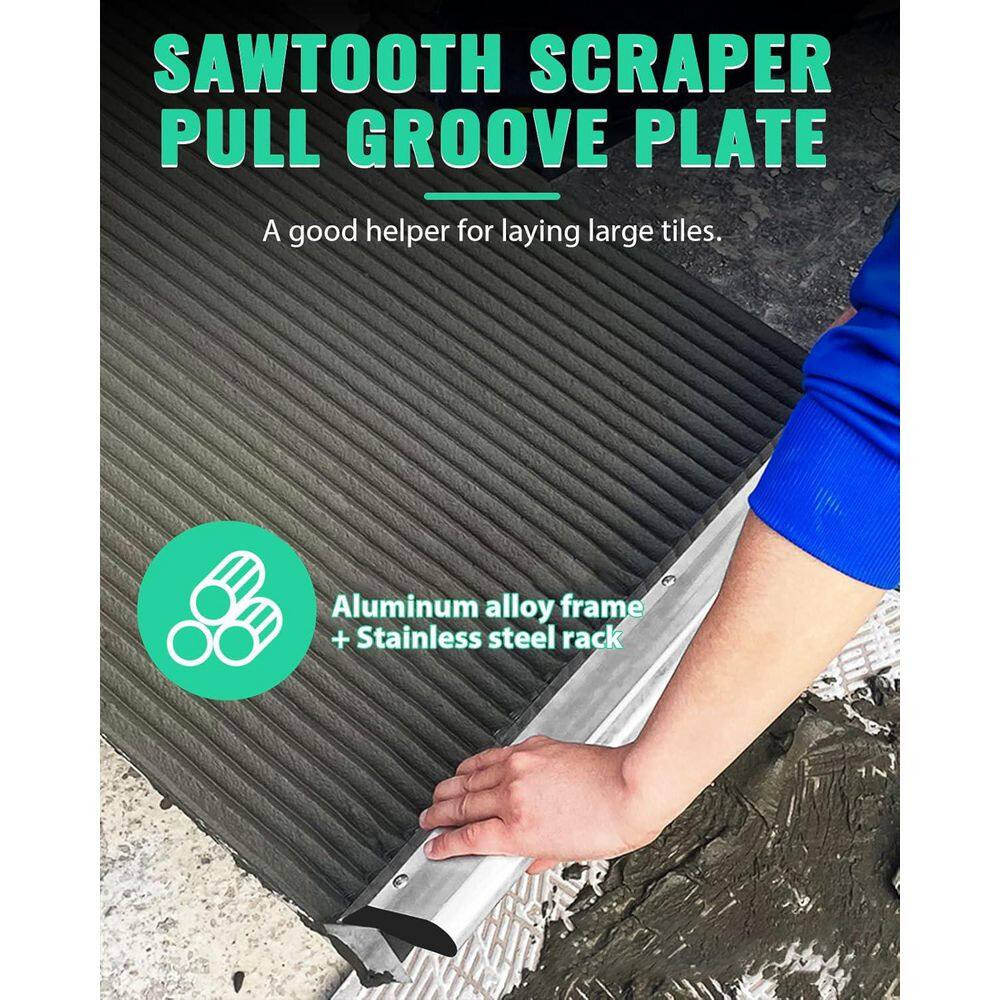 24 X 4 Square Notch Trowel with Aluminum Alloy Frame for Large Tile Flooring and