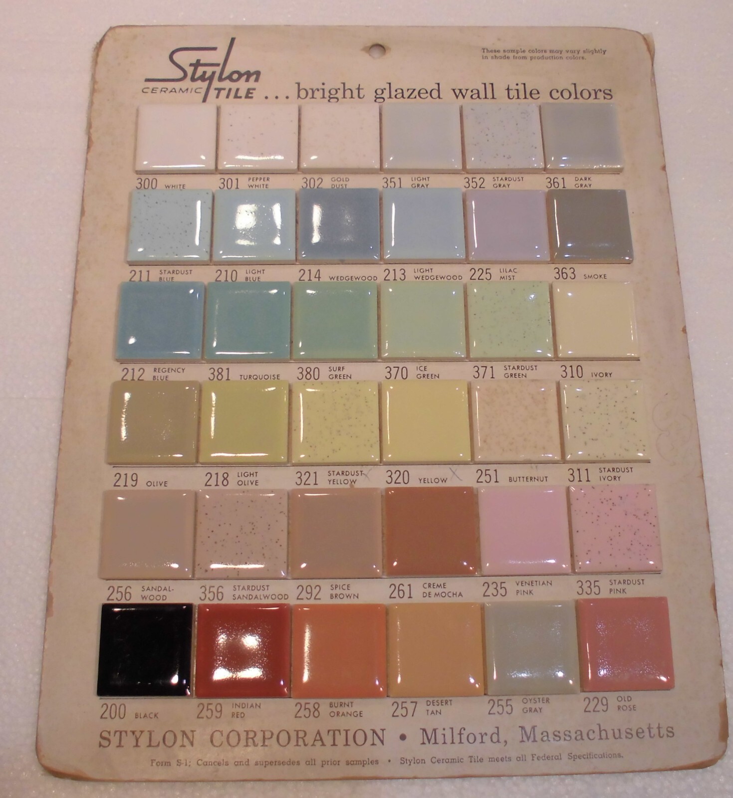 1 pc. Creme De Mocha: 4-1/4″ Glossy Ceramic Tile by Stylon Co. New Old Stock