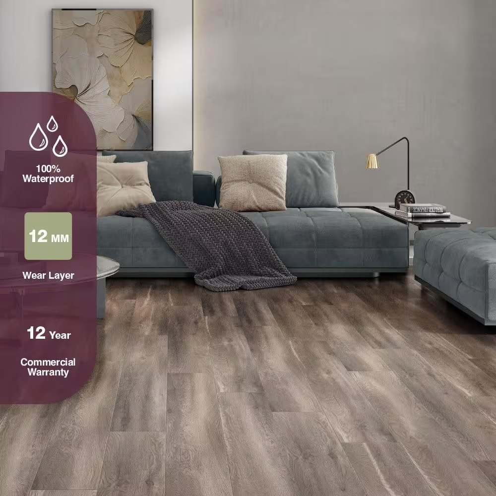 Brookstone Oak 12 Mm T X 8 In. W Waterproof Laminate Wood Flooring(15.94 Sq. Ft.
