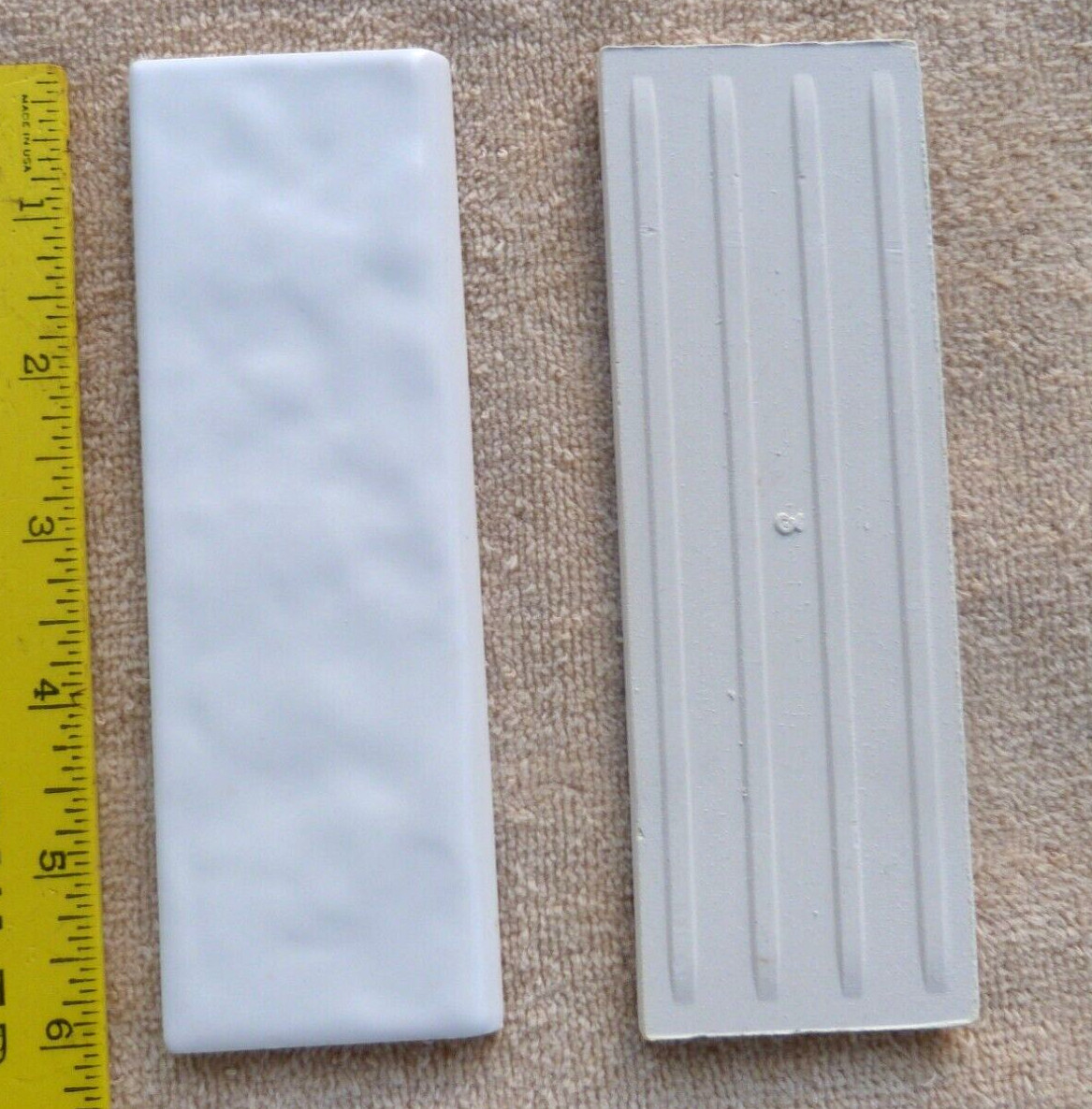 White Satin Glaze Ceramic Molding Tile subtle bubble surface Rounded Edge 6″x2″