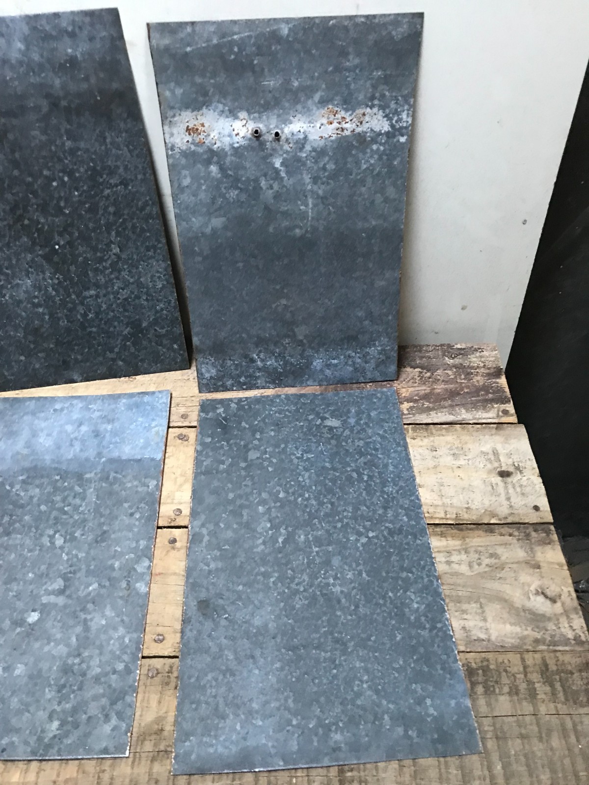 10 Rusty Galvanized Patina Sheet Metal 12″ x 7 1/2 – 8″ Wall Tile Art Garden (B)