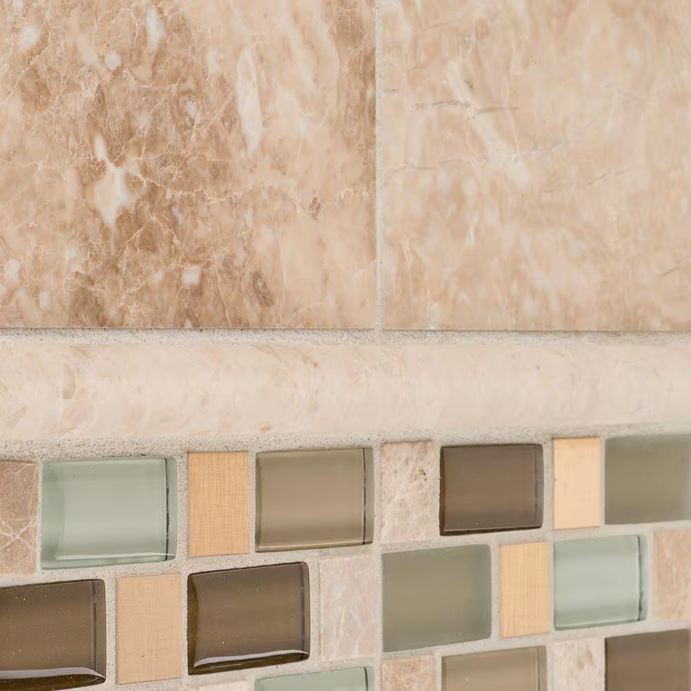 Cappuccino .75 In. X 12 In. Honed Marble Wall Pencil Tile (1 Linear Foot)