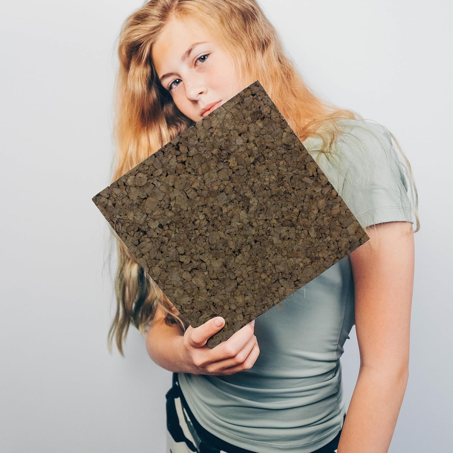 12 X 12 X 9.5Mm Thick Dark Brown Cork Squares Wall Tiles Square Pinning Cork