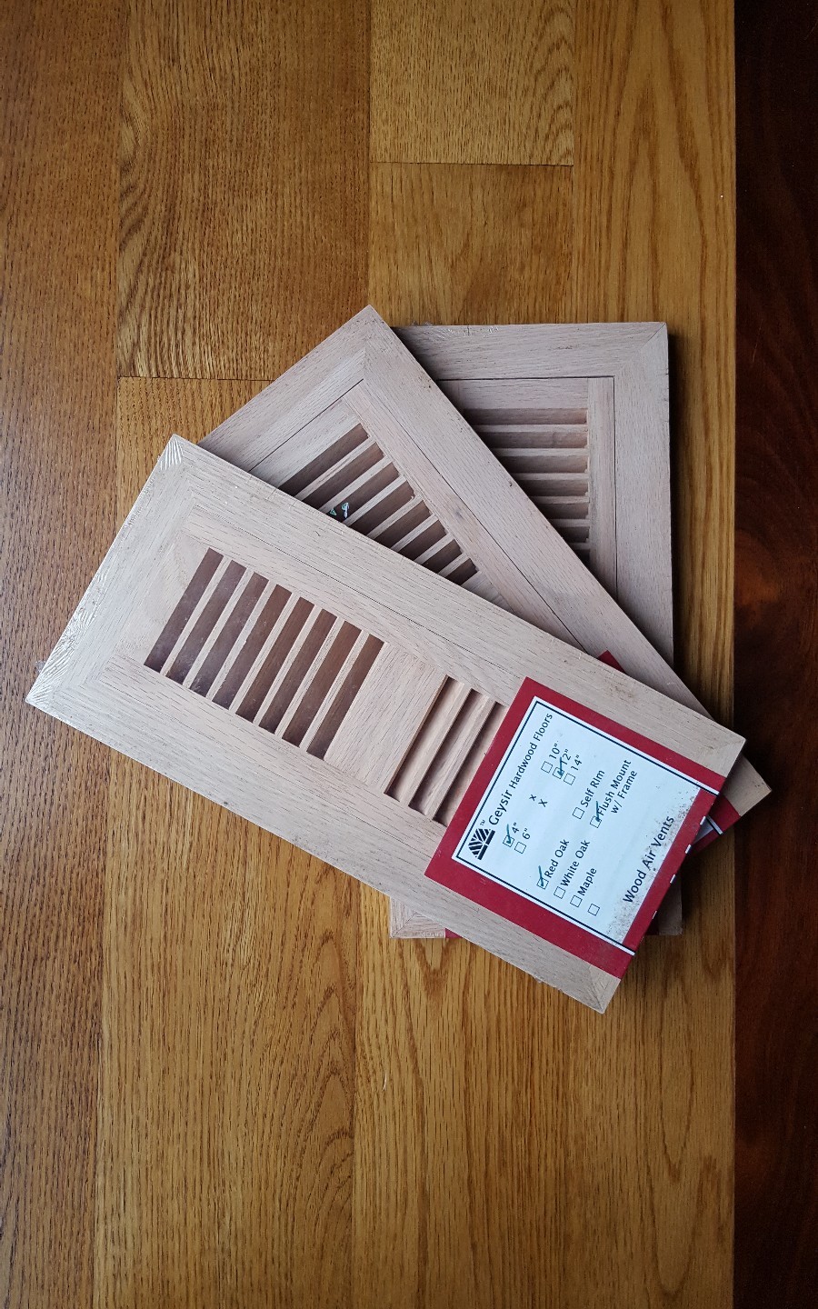 **NEW** Lot of 3 Geysir Hardwood Floors Red Oak Flush Mount w/ Frame Air Vent