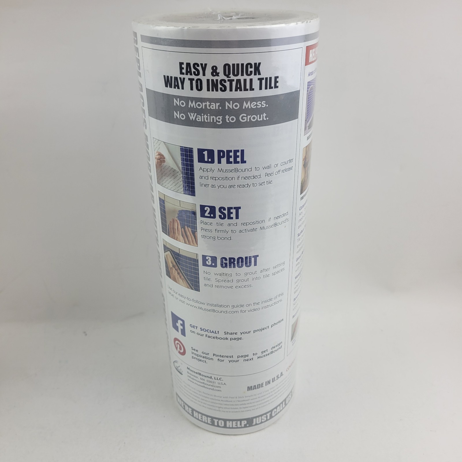 Lot of 2 Mussel Bound Adhesive Tile Mat 15 Sq Ft Each (30 Sq Feet Total) NEW