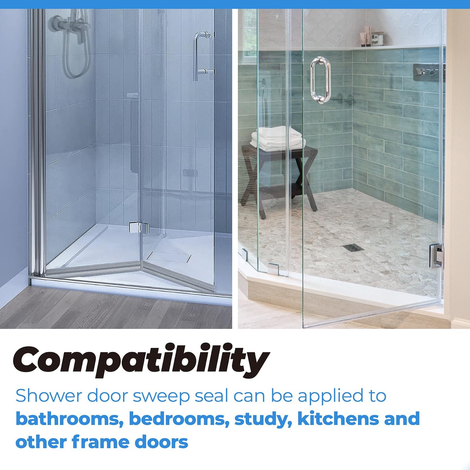 PalpitateC Shower Door T Drip Sweep Angled Gray Vinyl Vinyl,