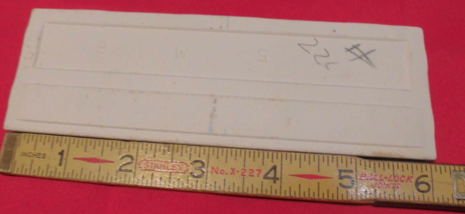 1 pc. Vintage Glossy *Pastel Blue* 2” X 6” Bullnose Ceramic Tile by Wenczel Co.
