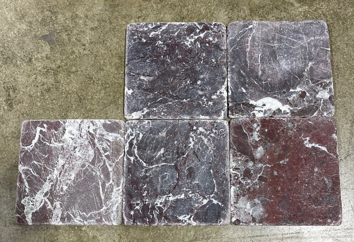 Purple Rosso Levanto Natural Stone Tile Kitchen Remodel Hall 6×6 (1 Tile) T-98B