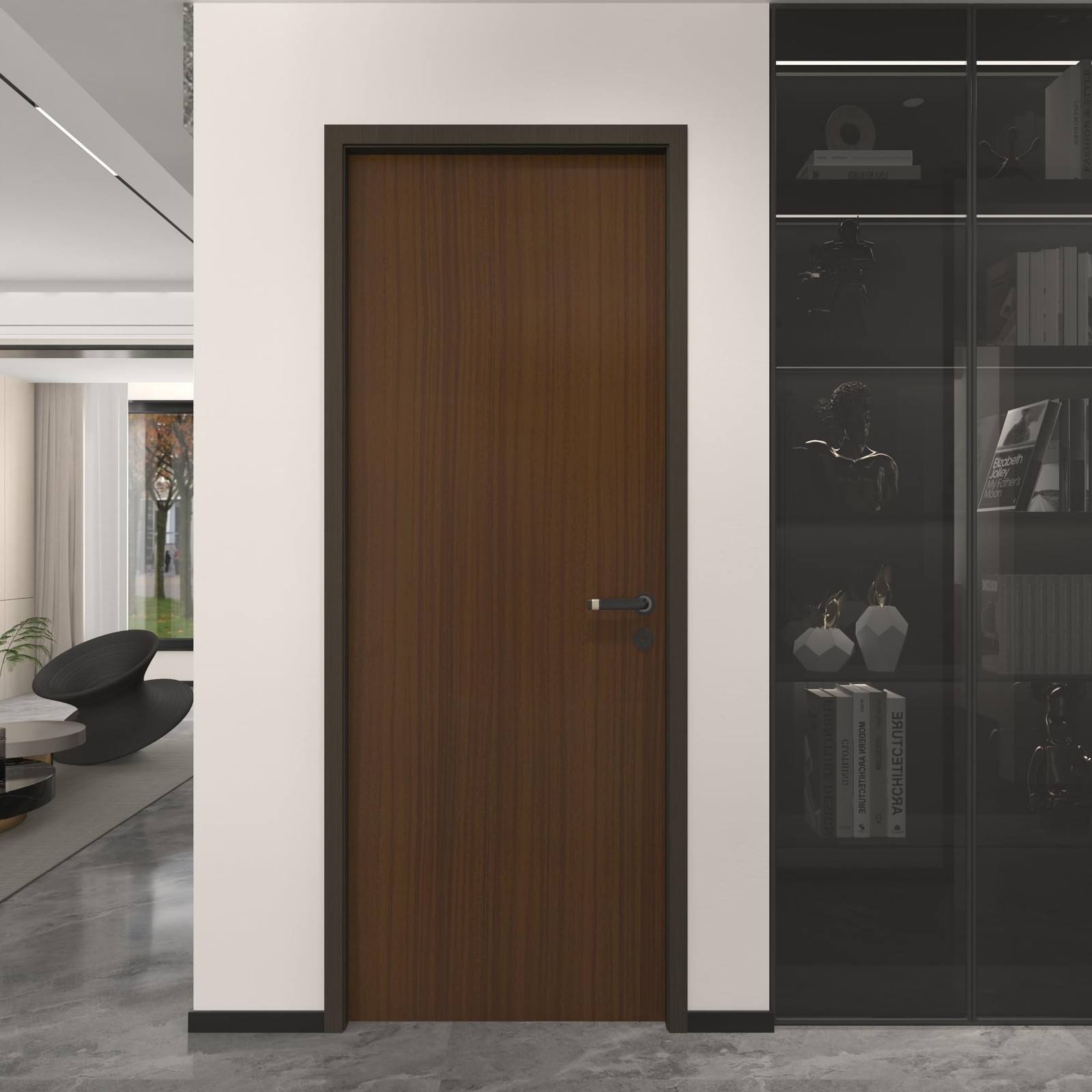 JSEVEM 24″×354″ Dark Brown Wood Grain Contact Paper Walnut Peel and Stick W