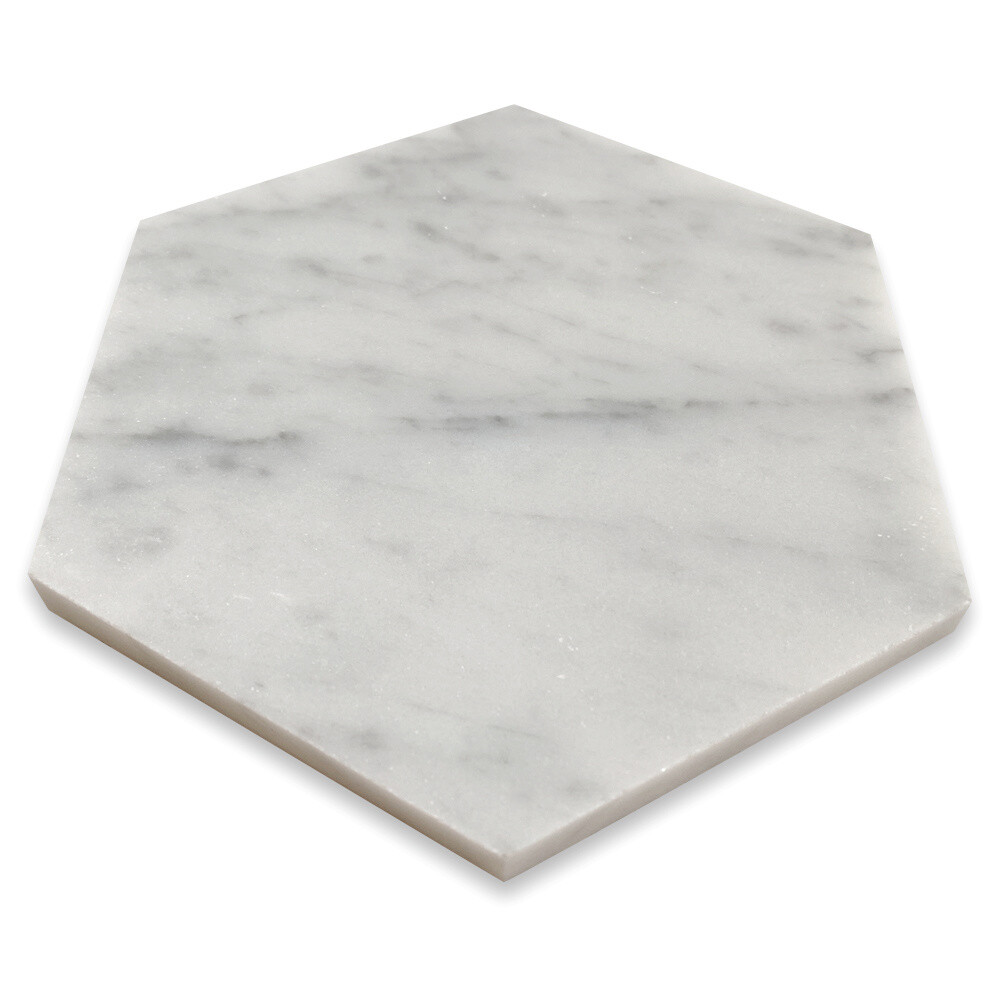 C36H 6″ Hexagon Honed Carrara White Marble Venato Carrera Bianco Tile