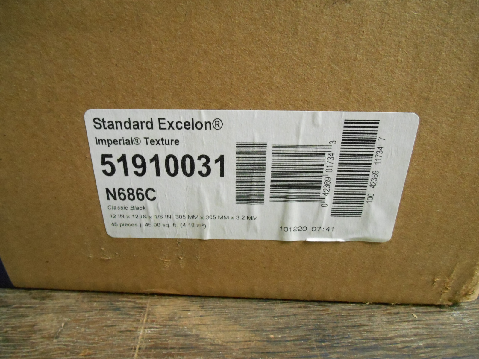 Armstrong Excelon Commercial Floor Tile Classic Black 12″x12″ Case of 45 Pcs.