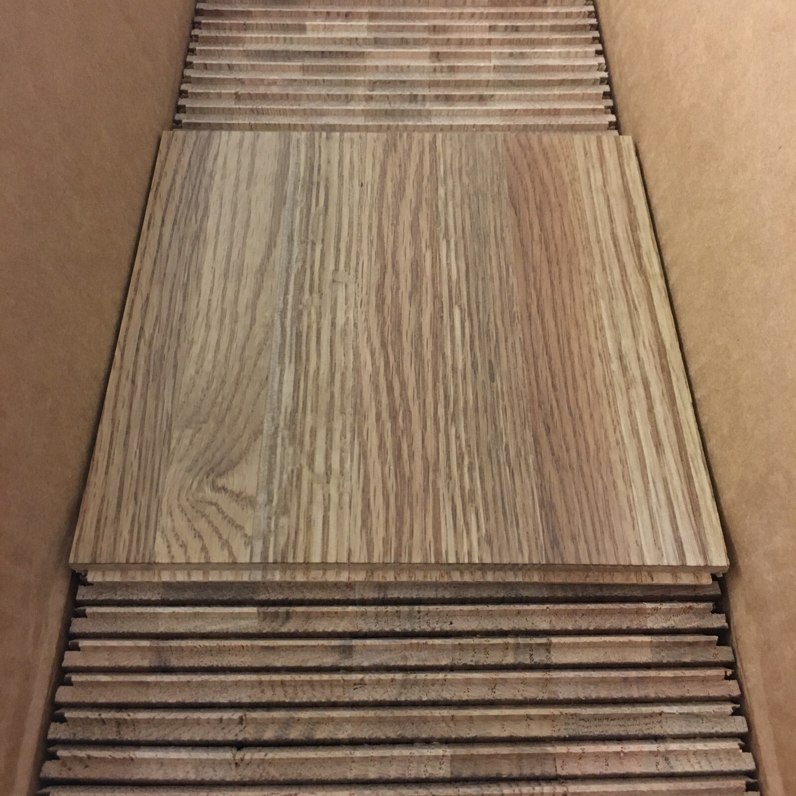 Parquet Flooring 6″x6″x5/16″ Solid Oak Tile Honey Glazed 78pc Case New 19.5sqft
