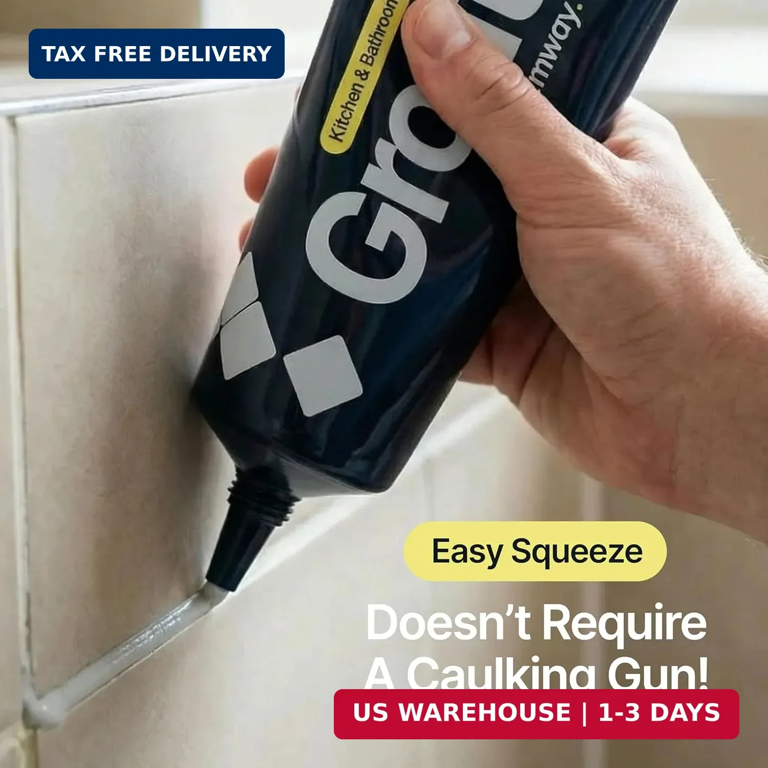 Hemway Light Grey Grout Reviver Kit 400g Tile Repair w/4 Tool Set