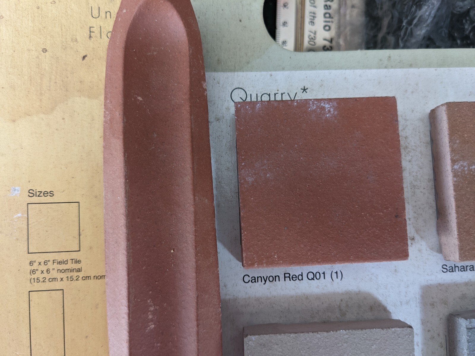 2 pcs American Olean Q01 Dal Q40 Cove Base Incorner Tile QB3565 1″ X 5″ USA