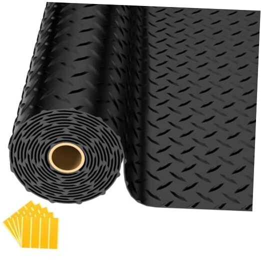 Black 2.8mm Thickened PVC Flooring Roll for Garage Floor Mats 10×20 FT