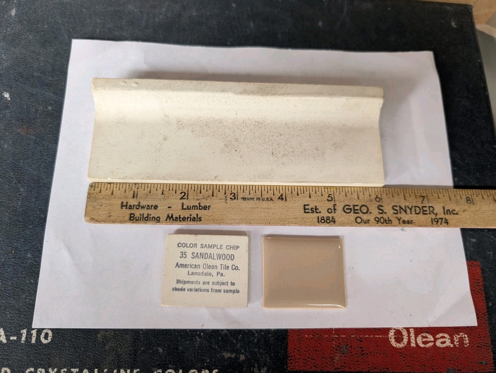 2 pcs American Olean Bullnose Mud Cap A4200 2″ X 6″ Sandalwood #35 Glossy NEW