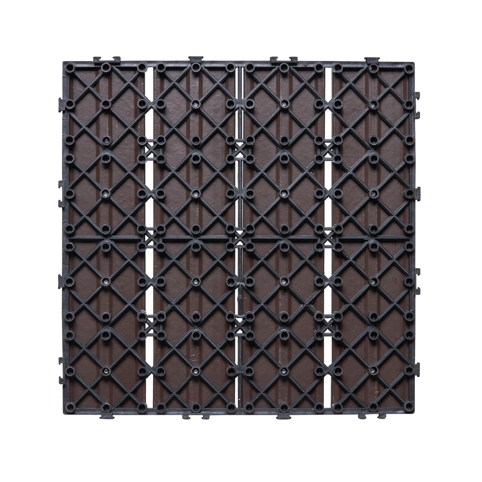 Uimoso Interlocking Plastic Wood Deck Tiles,27-Pack,12″x12″,Waterproof for Porch