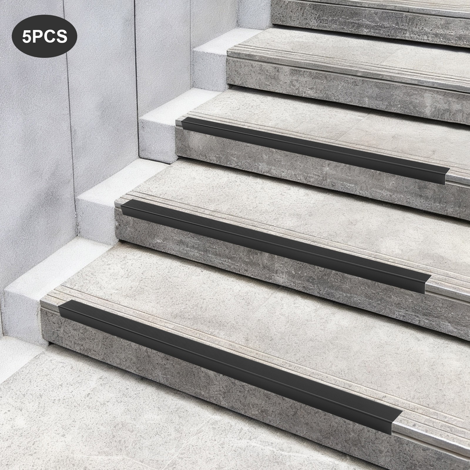 5 Pcs Stair Edge Protector Self Adhesive Non-Slip Aluminum Step Tread Edges Trim