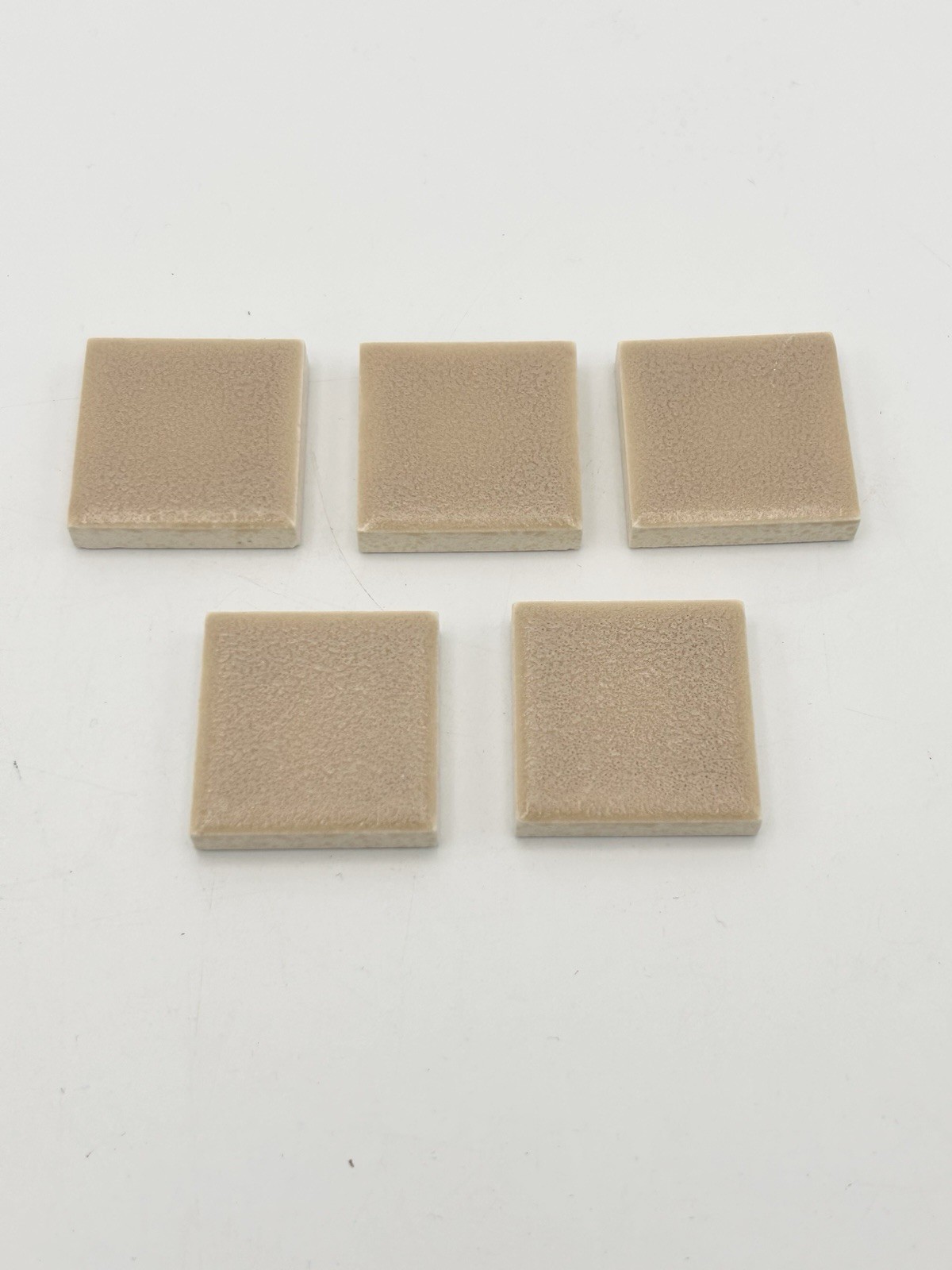 10 Pc Beige Tan Square 1 3/8” Ceramic Tile Crystalline American Olean Mosaic MCM